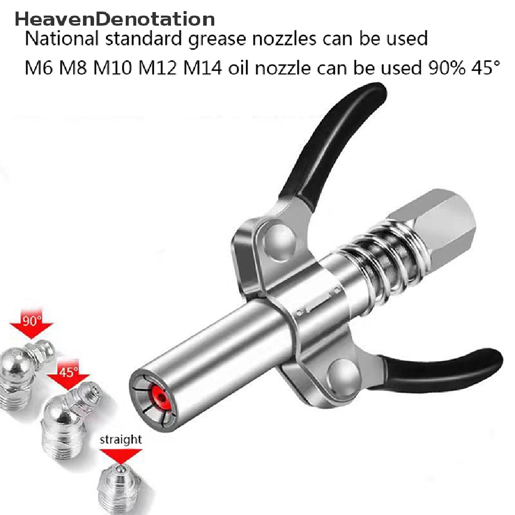 [HeavenDenotation] Heavy-duty Quick Release Grease Gun Coupler Dua Tekan Mudah Didorong Aksesoris HDV