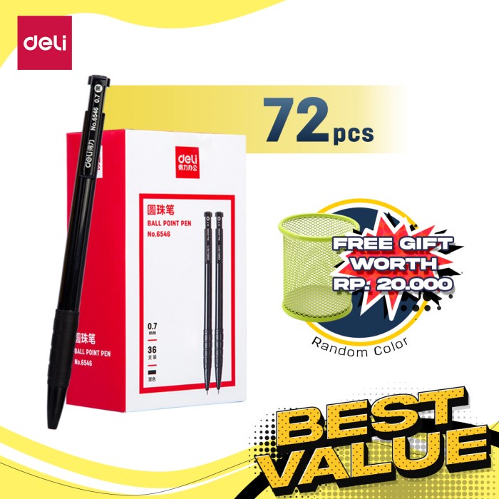 

Discount Deli Combo ATK Ekonomis 48/72 pcs Pulpen 0.5 mm Gratis Tempat Pulpen /ALAT TULIS