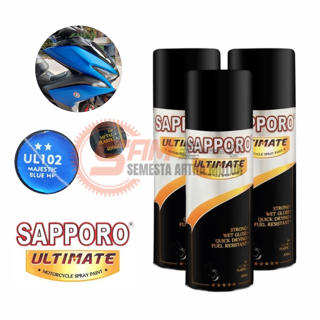 

Pilox Sapporo Ultimate Majestic Blue UL102 Cat Semprot Biru Pilok Metal Plastik Aerosol Spray