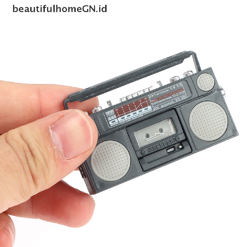 {Cantik} 1: 12rumah Boneka Miniatur Radio Model Recorder Player Mainan Boneka Furniture Decor~