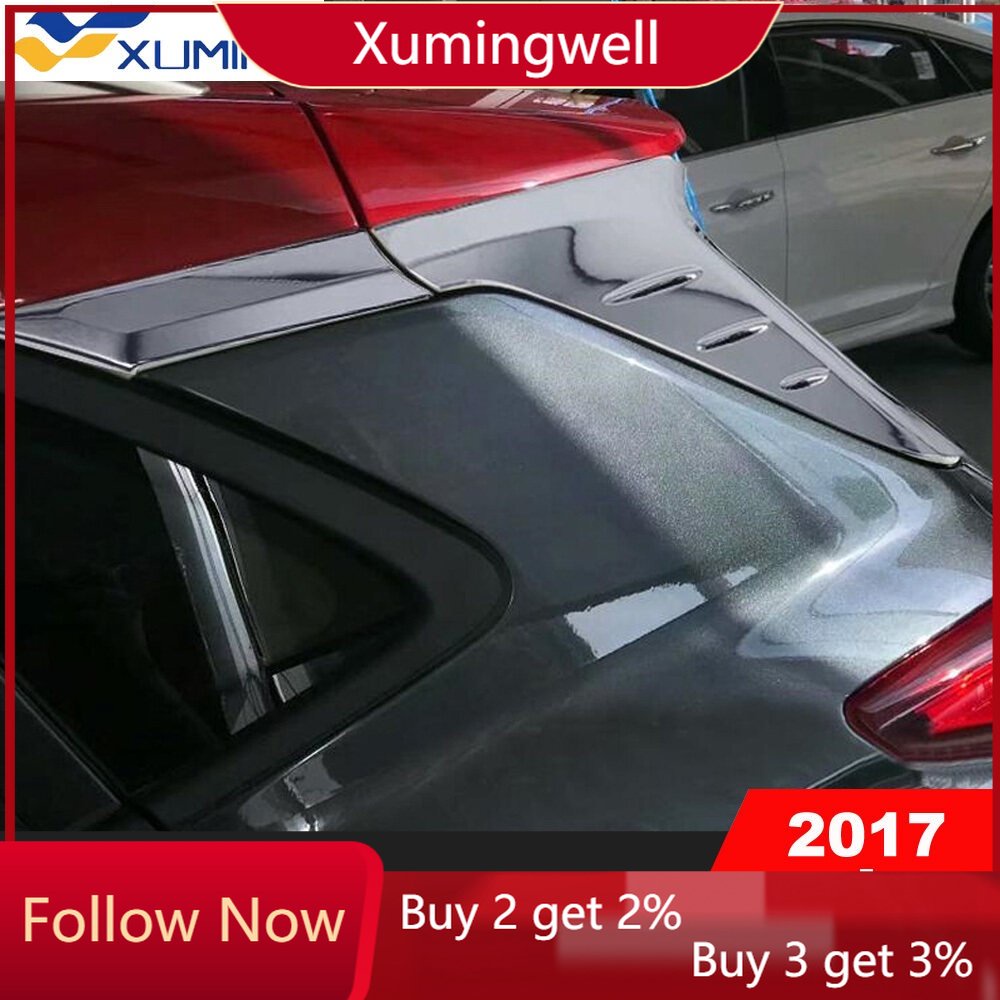 Untuk Hyundai Kona 2017-2020 2021 2022 SUV Serat Karbon Belakang Jendela Spoiler Cover Trim Segitiga Garnish Molding Aksesoris Mobil