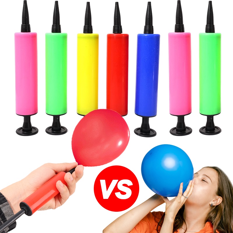 Pompa Portable Balon Inflator Serbaguna Besar Tangan Dorong Inflator Perlengkapan Pesta Balon Ulang Tahun Pernikahan Warna Random