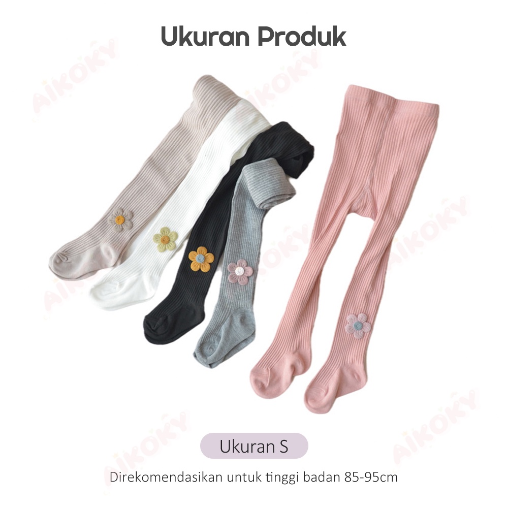 Aikoky Legging Bayi Motif Bunga 0-1 Tahun / Legging Bayi Tutup Kaki Perempuan