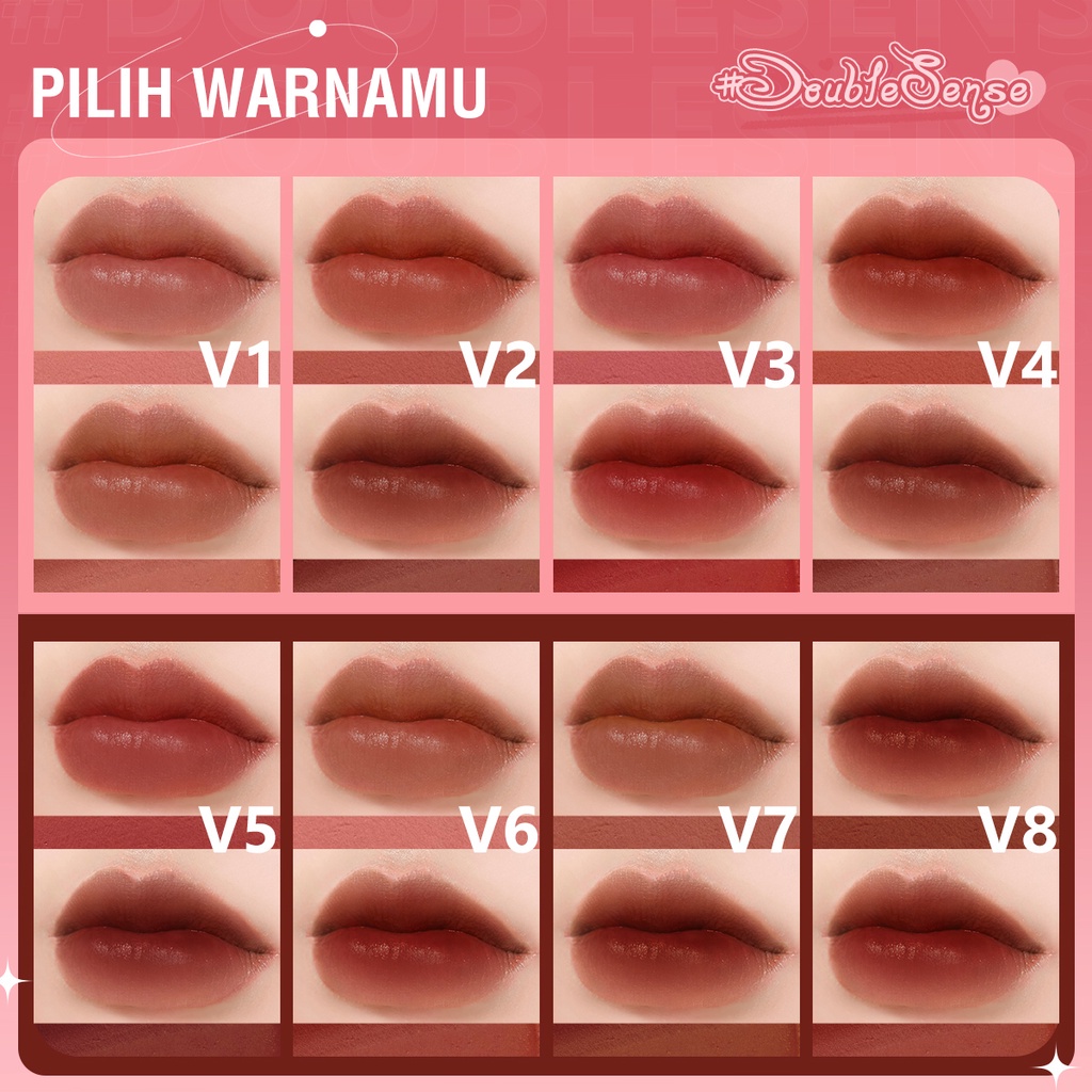 PINKFLASH 2 In 1 Misty Velvet Lip Tint Dual-ended Liquid Matte Lipstick Velvet Tint High Pigment Lasting