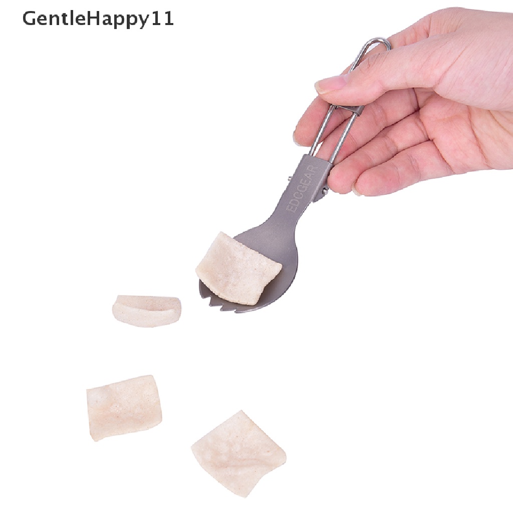 Gentlehappy Peralatan Makan Camping Outdoor Titanium Sendok Garpu Lipat Spork Alat Makan id