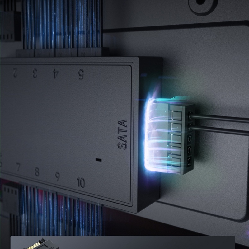 Cre Kabel Power Supply Kipas PWM 4Pin 1sampai10 Fan Hub Splitter Port Casing PC Kabel Ekstensi Motherboard Internal