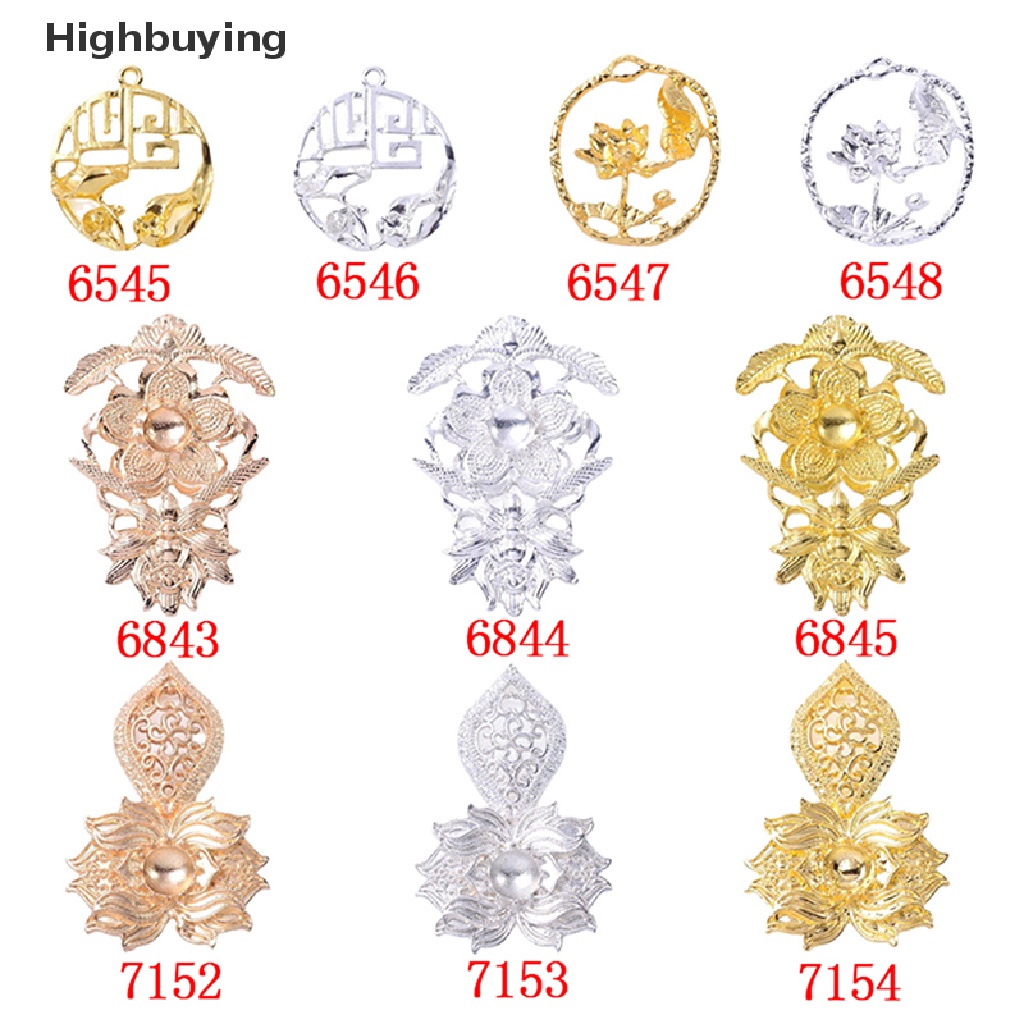 Hbid Vintage Liontin Bunga Logam Buatan Tangan Ornamen Tiara Diy Perhiasan Aksesoris Hollow pendant Glory