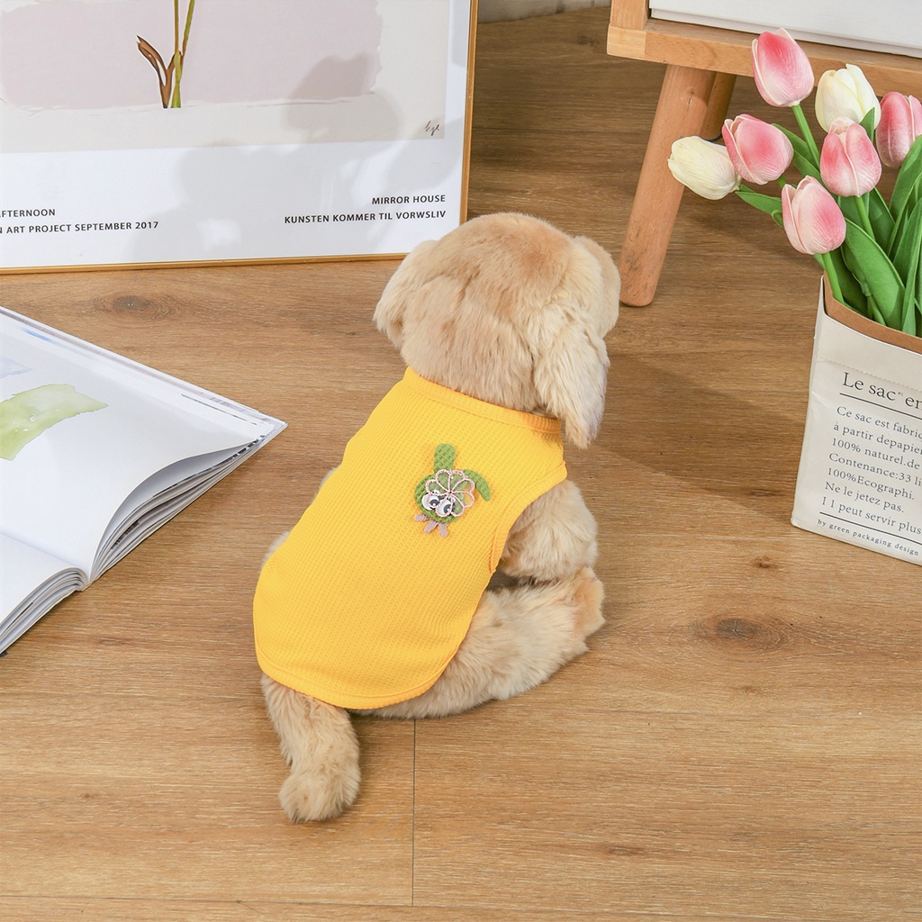 Kucing Dan Anjing Pakaian Hewan Peliharaan Musim Panas Keren Dan Bernapas Rompi Pet Pakaian Sederhana Dan Lucu Kelinci Bintang Aksesoris