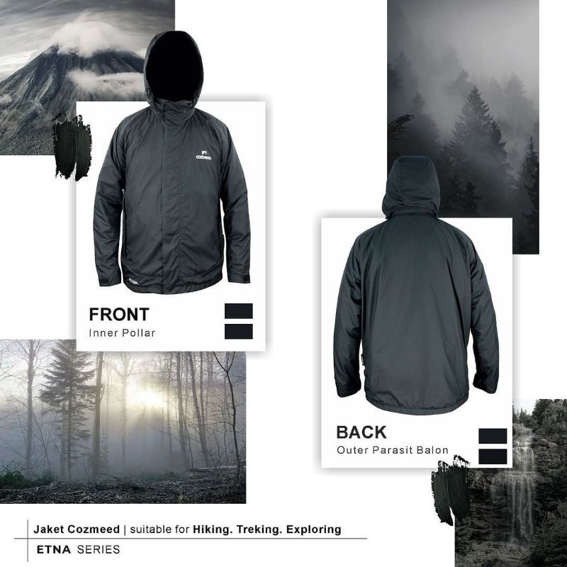 JAKET COZMEED ETNA | PARASUT WATERPROOF ANTI AIR JACKET PARASIT POLAR GUNUNG RIDING