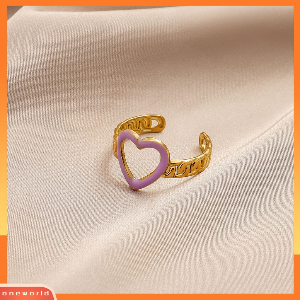 [EONE] Wanita Cincin Berongga Hati Perhiasan Vintage Pembukaan Cincin Jari Untuk Pesta Perjamuan Prom Pernikahan