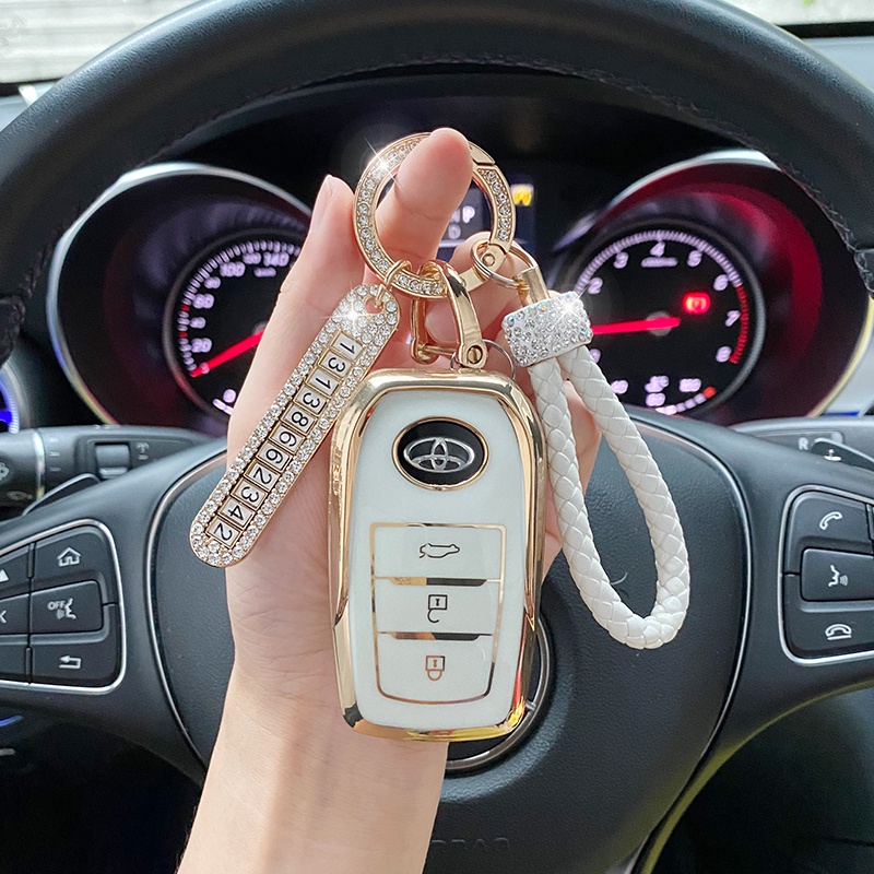 1pcs/toyota Camry RAV4 Auris Corolla Avensis Verso Yaris Aygo Scion Case Kunci Mobil Tas Cover Shell Gantungan Kunci Pelindung