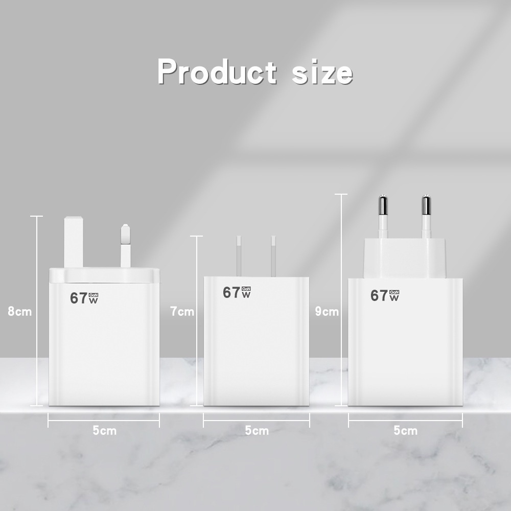 67w Type-C Charger Ponsel Charge Super Cepat/Kepala Pengisian Flash Kecepatan Untuk Ponsel Xiaomi/Adaptor Standar EU/US/UK/Aksesoris Ponsel