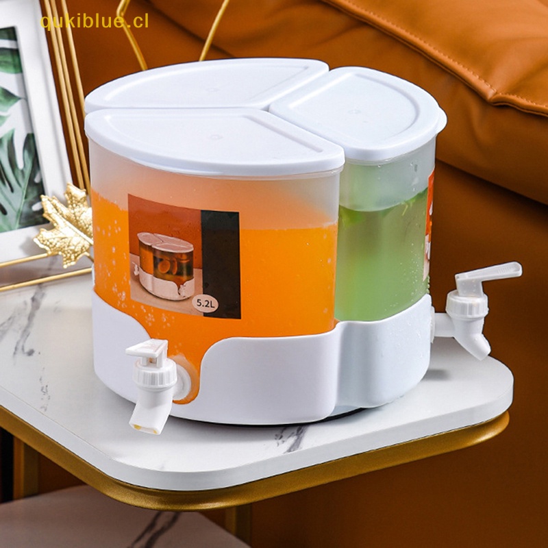 Qukiblue 5.2L 360° Rotag Dispenser Minuman Teko Buah Water Jug Juice Kettle Dengan Tutup cl