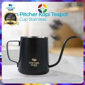 Teko Pitcher Kopi Teapot Kettle Cup Stainless 250 ml Black