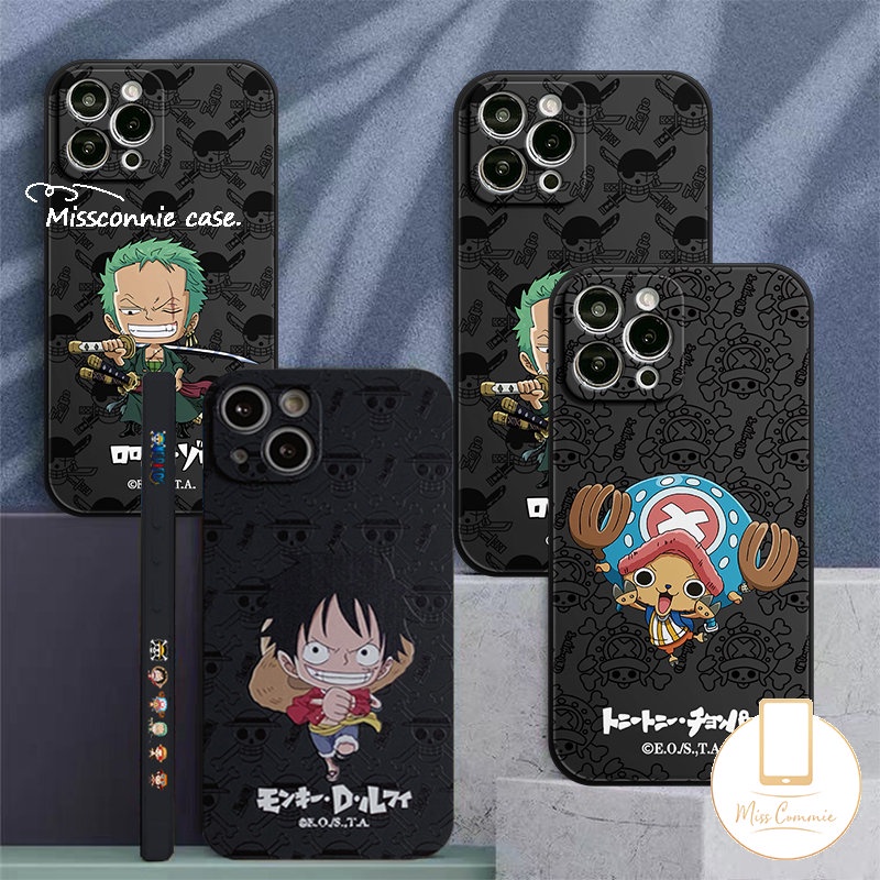 Untuk Infinix Hot 10 11 9 12 Play Smart5 4 6 Plus Hot 10Lite 20s 9 11 8 11s 12 12i 20 10t 10s Note 11 12pro 12 G96 8 12 2023 One Piece Luffy Zoro Lurus Pinggir Sisi Case Motif