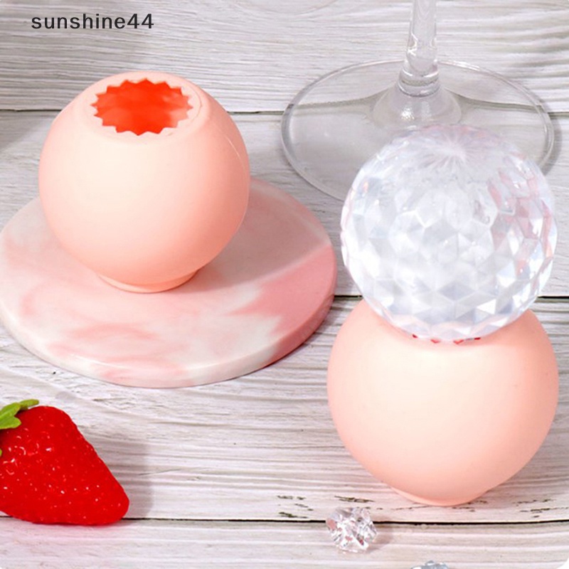 Sunshine 5cm Sphere Cetakan Es Whiskey Ice Ball Silicone Mold Ice Ball Maker Untuk Bourbon, Scotch, Minuman Cocktail Kuno ID