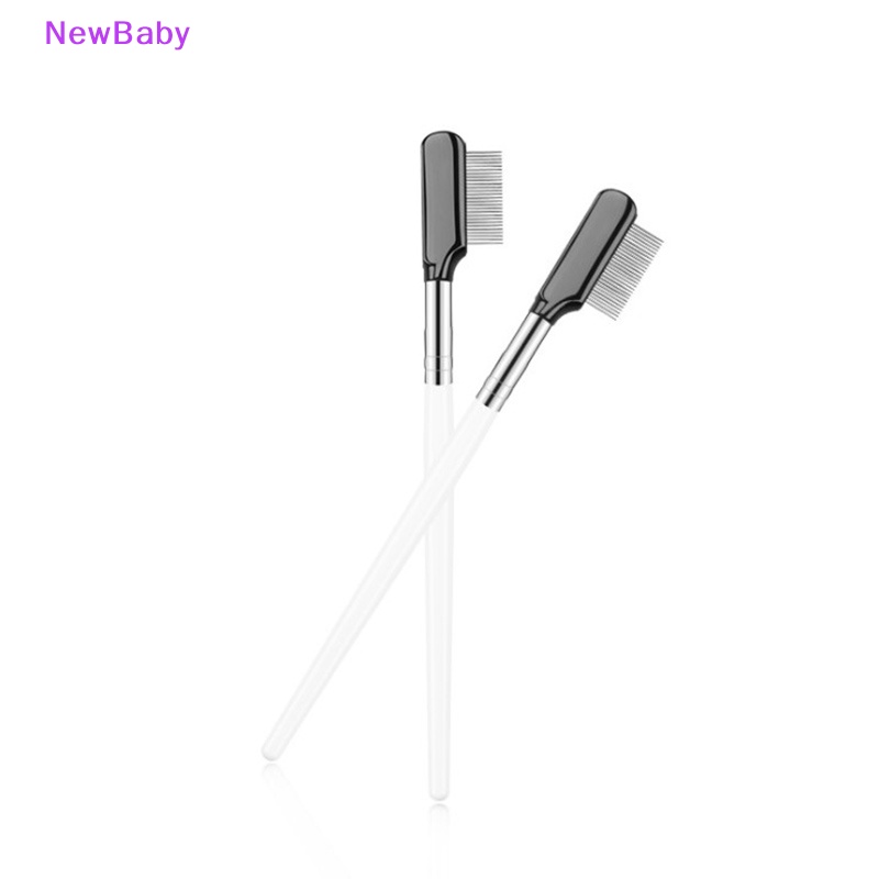 Newbaby Sisir Alis Stainless Steel Brush Makeup Sisir Bulu Mata Dengan Penutup Alat Kosmetik ID