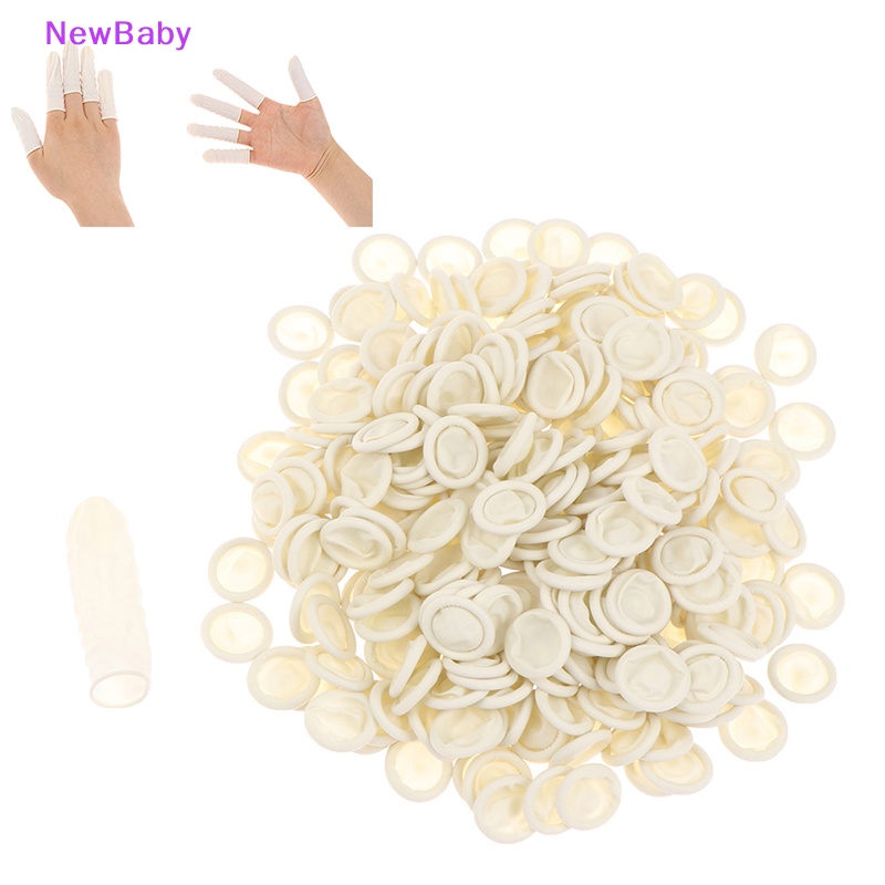 Newbaby100/200/300pc Sarung Tangan Jari Latex Plastik Manicure Tools Salon Kuku Tangan Melindungi ID