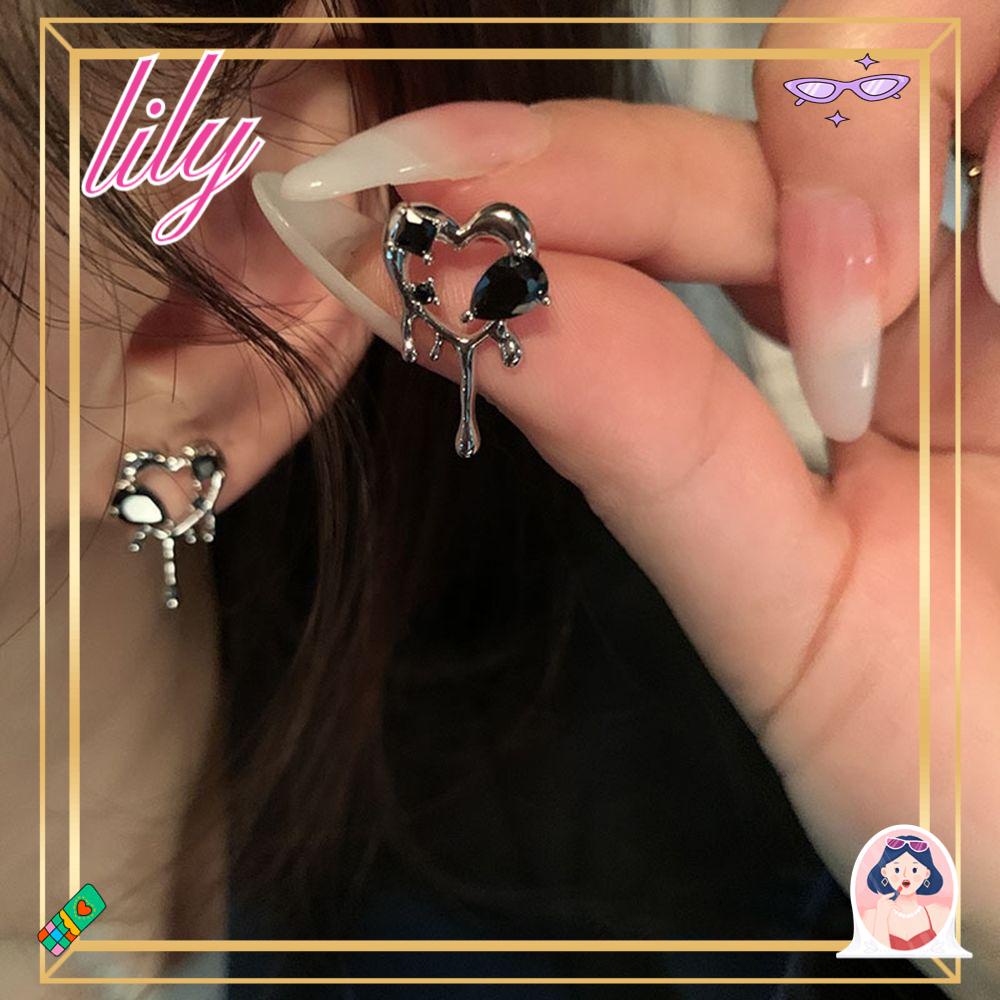 Lily Anting Tusuk Logam Trendy Wanita Hollow Hitam