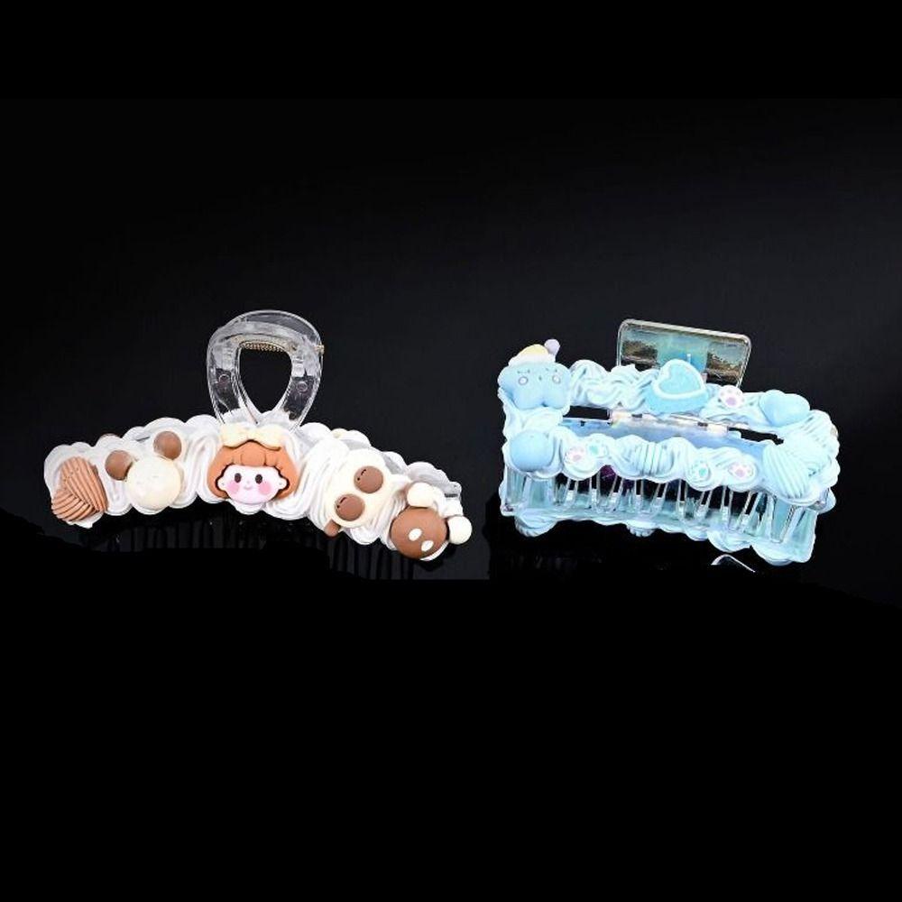 Lanfy Diy Cream Lem Hair Claw Lucu Diy Bahan Transparan Jepit Ide Kreatif Hairclaw Aksesori Rambut Diy Jepit Rambut