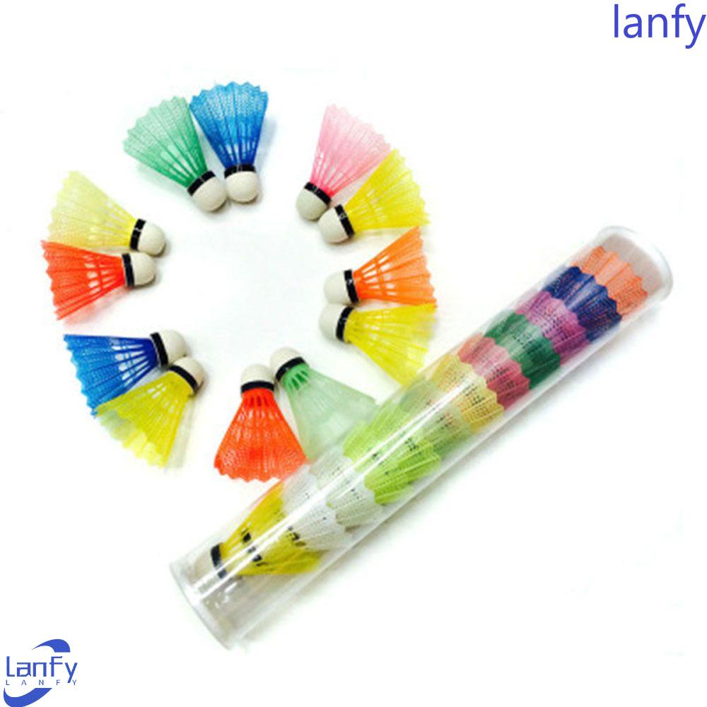 Lanfy Shuttlecock 12pcs Raket Permainan Olahraga Warna-Warni Tahan Lama Olahraga Sport Training Shuttlecock Produk