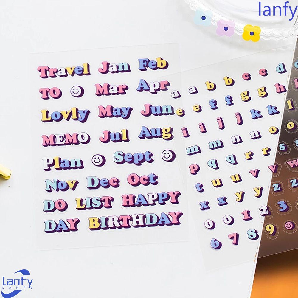 LANFY Creativity Basic Stickers Phone Decoration Material Sticker Flat Stickers Cute Stationery Sticker School Supplies Journal Diary Handbook Decorative Stickers