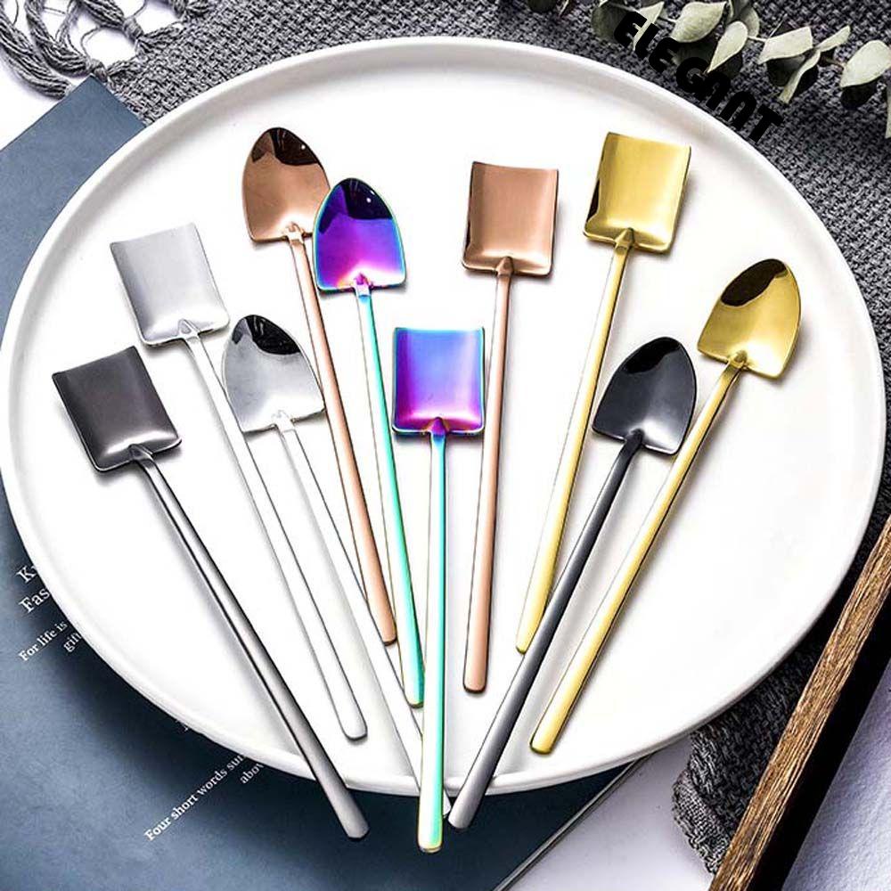 [Elegan] Sendok Kopi Es Krim Kualitas Tinggi Alat Dapur Sekop Makan Dessert Stirring Spoon