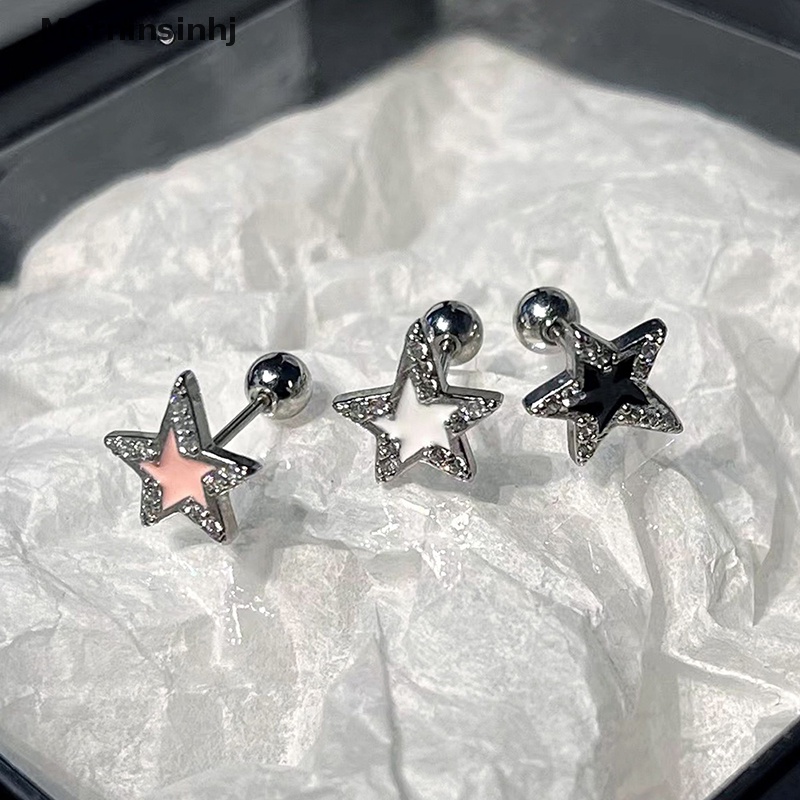 Mornin 1pasang Fashion Bintang Zirkon Telinga Studs Anting Untuk Wanita Tulang Rawan Helix Telinga Tulang Kuku Manis Keren Telinga Perhiasan Hadiah id