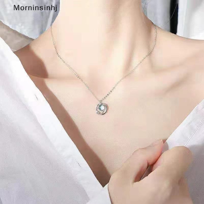 Mornin Fashion Zirkon Biru Fantasi Starry Planet Kalung Semesta Bintang Kunci Liontin Choker Klavikula Rantai Kalung Perhiasan Aksesoris id