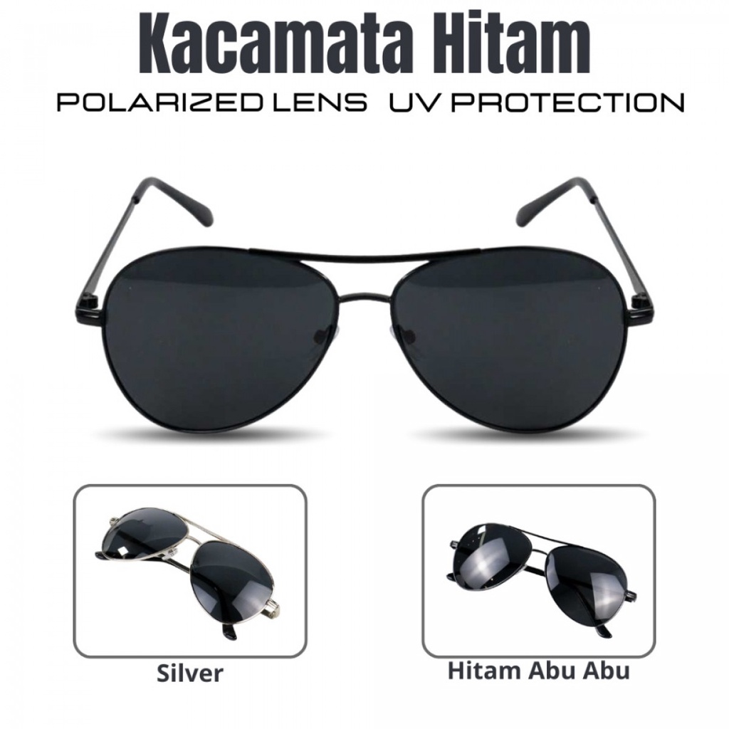 Aoron Kacamata Hitam Sunglasses Polarized Lens UV Protection