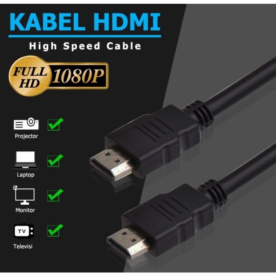 HDMI 1.5M HITAM POLOS HDMI TO HDMI 1.5 m 1080P V1.4 3D HQ Termurah