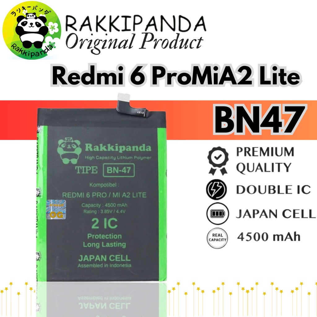 Batre Batrai Baterai BN47 BN 47 Untuk Redmi 6 Pro / Mi A2 Lite RakkiPanda