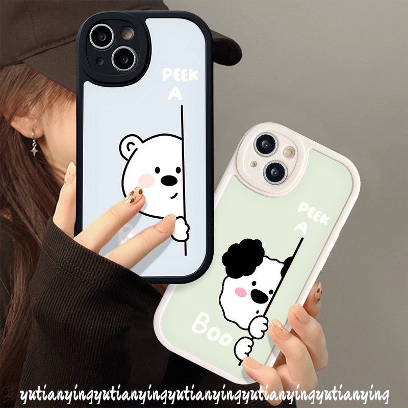 Case Untuk Oppo A17 A58 A7 A55 A16K A78 A95 A1K A12 A3S A96 A57 A17K A74 A15 A77s A16E A54 A5 A16 A76 A16s A9 A5s A31 Reno 8T 7 5Z 5F 7Z 5 Kartun Beruang Lucu Puppy Couple Soft Cover/Baju Couple Pasangan/Baju Couple Pasangan/Baju Couple Pasangan