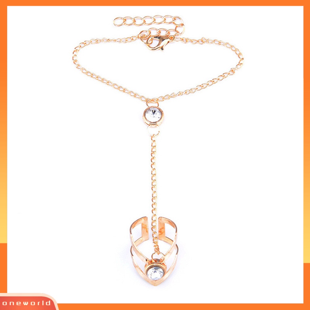 [EONE] Gelang Jari Adjustable Hollow Panah Dipoles Pakaian Sehari-Hari Dipanjangkan Panjang Lady Tangan Rantai Cincin Set Untuk Pesta