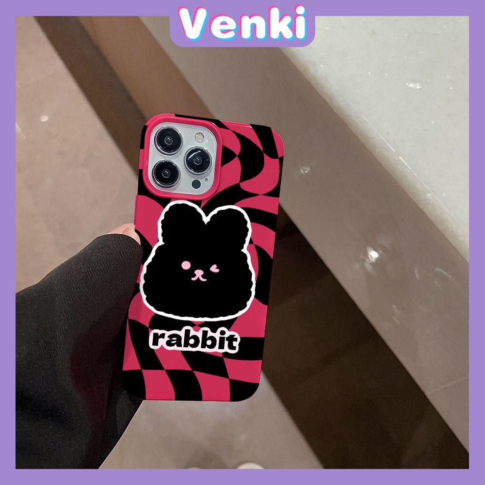 VENKI - For iPhone 11 iPhone Case Red Glossy TPU Soft Case Shockproof Protection Camera Cute Big Rabbit Head  Compatible with iPhone 14 13 Pro max 12 Pro Max xr xs max 7 8Plus