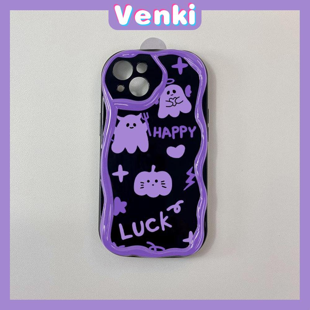 VENKI - For iPhone 11 iPhone Case 3D Curved Edge Shiny Finish Black TPU Airbag Shockproof Camera Case Purple Little Devil Compatible with iPhone 14 13 Pro max 12 Pro Max xr xs max