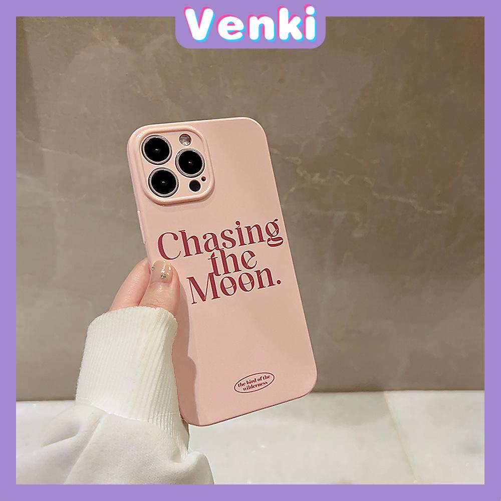 VENKI - For iPhone 11 iPhone CaseiPhone 11 Soft TPU Glossy Pink Case Simple English Camera Protection Shockproof Compatible with iPhone 14 13 Pro max 12 Pro Max xr xs max 7 8Plus