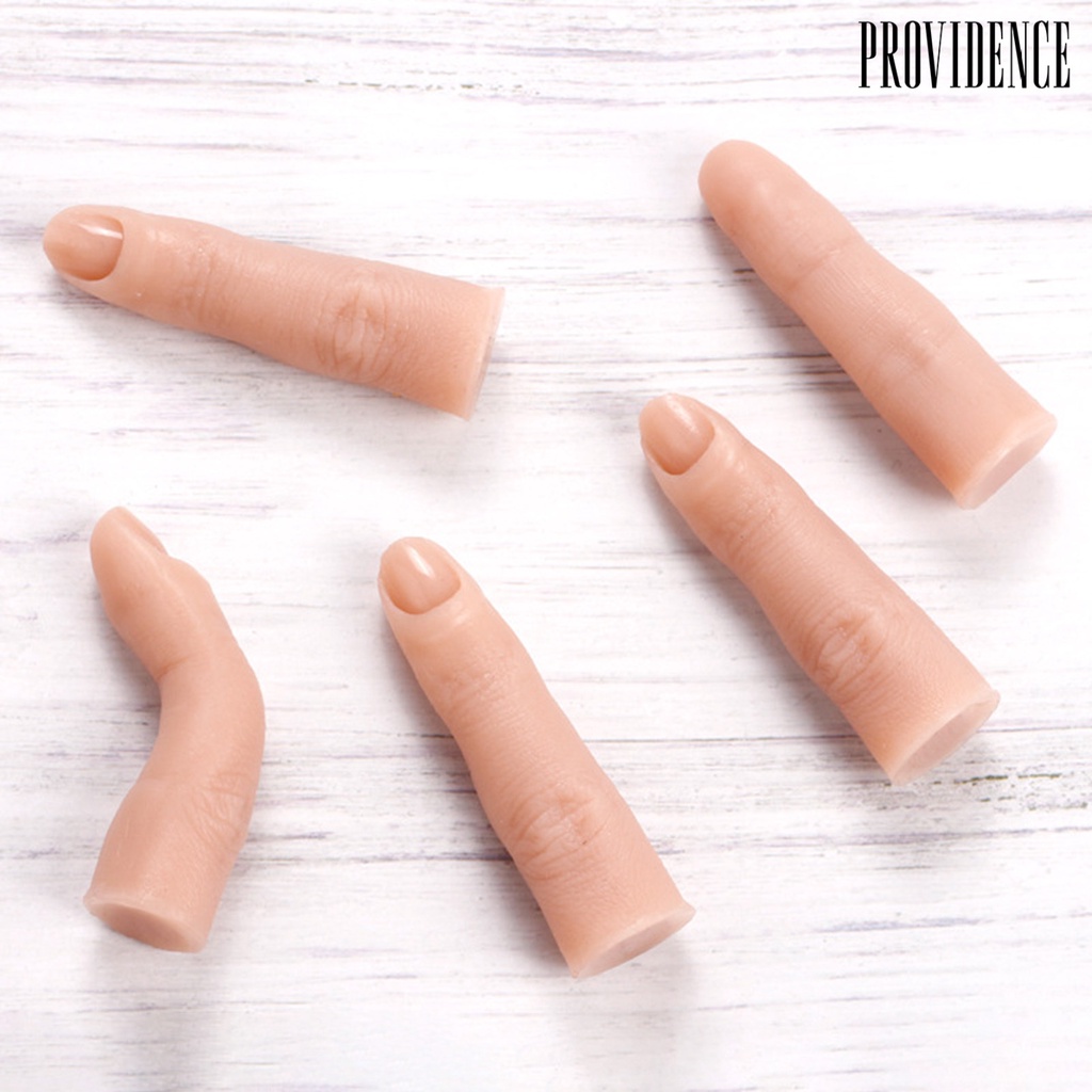 Providence 1set Jari Latihan Kuku Dengan 100paku Palsu Dapat Ditekuk Sambungan Fleksibel Simulasi Tinggi Multifungsi Reusable Acrylic Nails Silicone Practice Finger