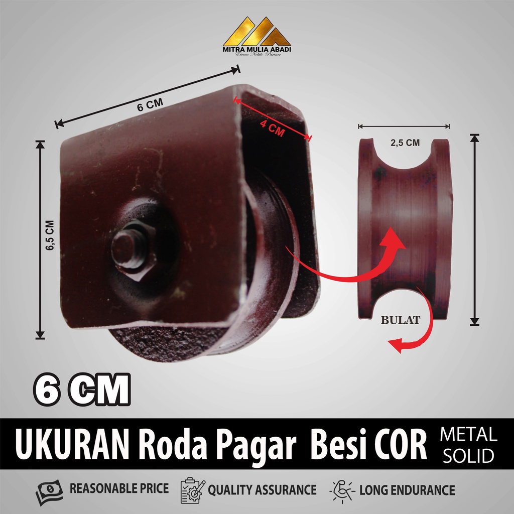 RODA PAGAR BESI AS SUPER REL BULAT / RODA PAGAR BESI GERBANG/ PINTU BESI/ PINTU LIPAT