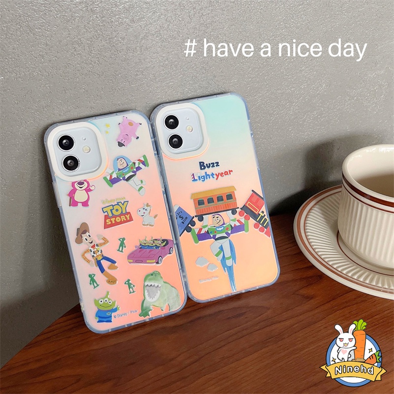 IPHONE Casing Kompatibel Untuk Iphone14 13 12 11 Pro Max X Xr Xs Max8 7 Plus SE 2020 Casing Handphone branded Toy Story Buzz Lightyear Phone Case Shockproof Bumper Soft Case Cover Pelindung