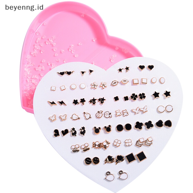 Beyen 36pasang Fashion Wanita Gadis Kristal Diamante Bunga Stud Anting Set Perhiasan ID