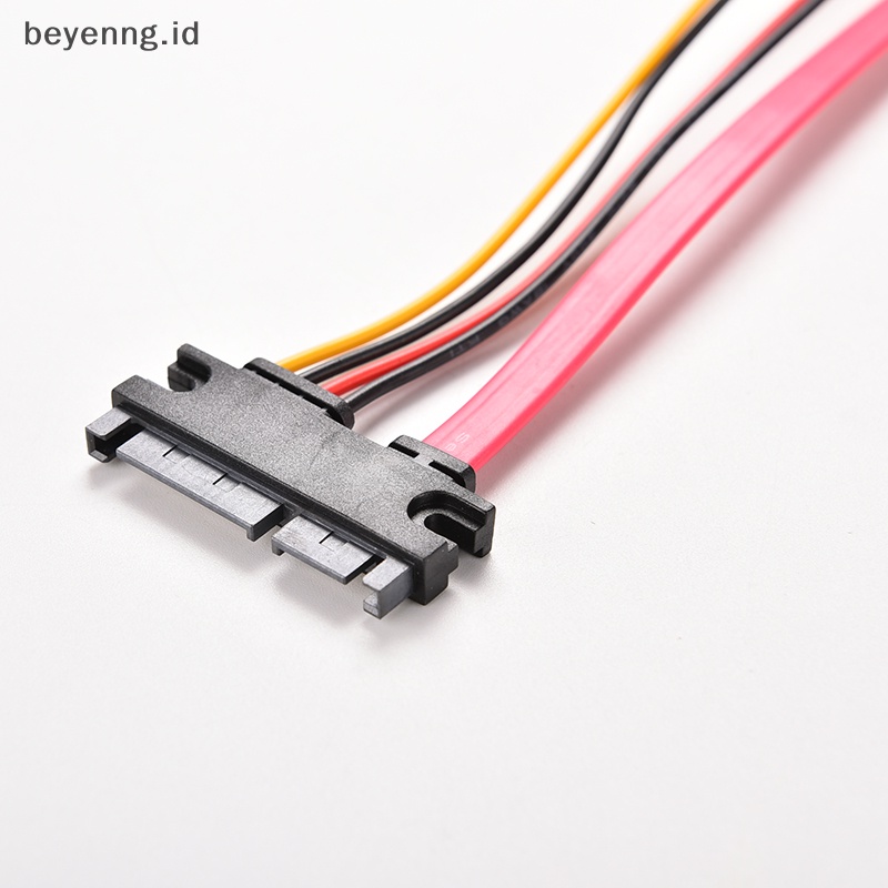 Beyen 12inch Male to Female7+15Pin SATA Data HDD Power Combo Perpanjang Kabel Ekstensi ID