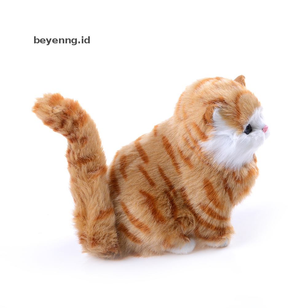 Beyen Simulasi Boneka plush cats Mainan Boneka Kucing Elektrik Suara Lembut Untuk kid ID