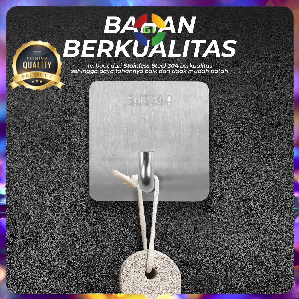 Gantungan Dinding Hook Hanger Stainless Steel SUS304 1PCS Silver