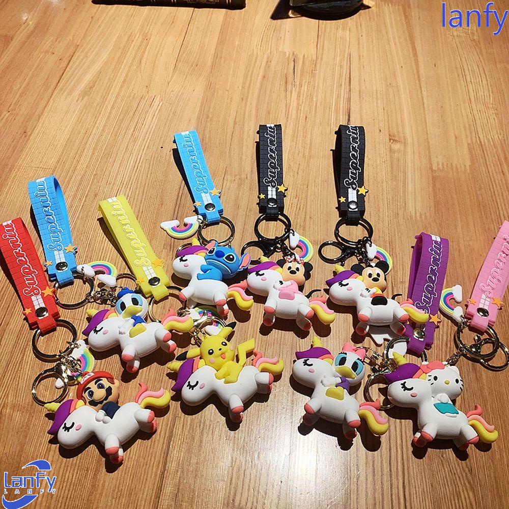 Lanfy Wanita Gantungan Kunci Lucu Manis Mickey Minnie Mainan Liontin Hadiah Desain Kartun Dekorasi Cartoon Key Holder