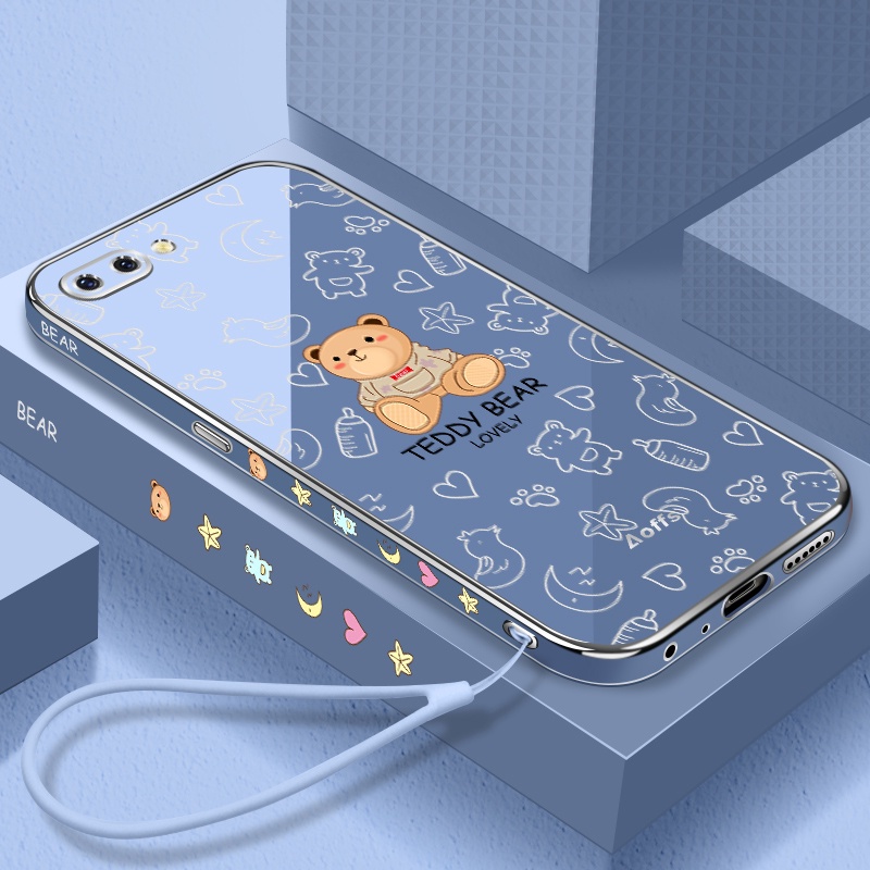 Disadur Soft case Desain Teddy Bear pelindung lensa HP Casing Pelindung Untuk VIVO Y1S Y81 Y83 Y91 Y