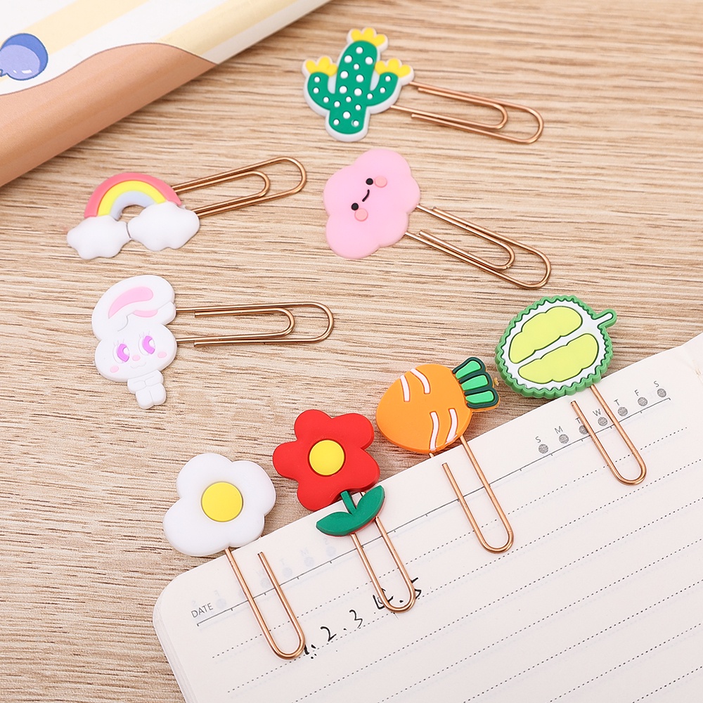 [Harga Grosir] 1pc Kreatif Lucu Penjepit Kertas Kartun Sekat Bookmark Folder Pagination Bookmark Warna-Warni Novelty Musim Semi Kertas Klip Kantor Sekolah Gadis Siswa Alat Tulis