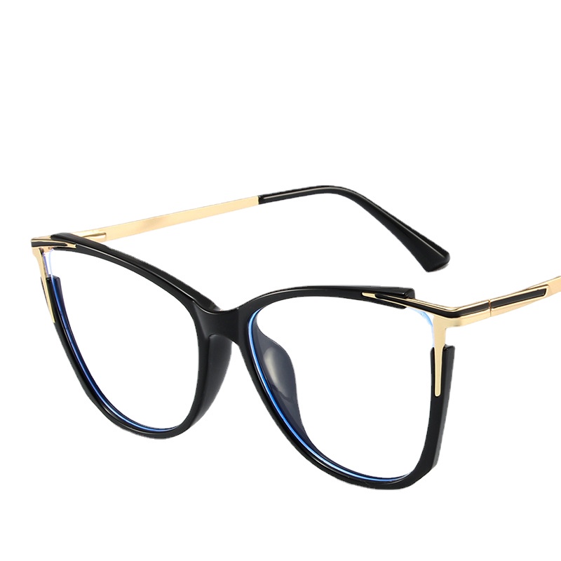 Tr90 Kacamata Anti Radiasi Untuk Wanita Pria Cat Eye Metal Aesthetic Kacamata Lensa Yang Dapat Diganti Frame Kacamata Retro Eyeglasses