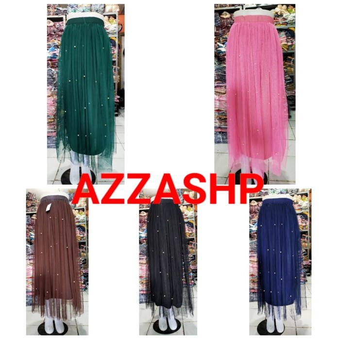 ROK TUTU MUTIARA DEWASA - biru elektrik