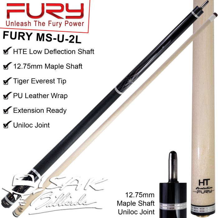 Fury MS-2L Cue - STE Low Deflection Radial Billiard Stick Biliar Stik